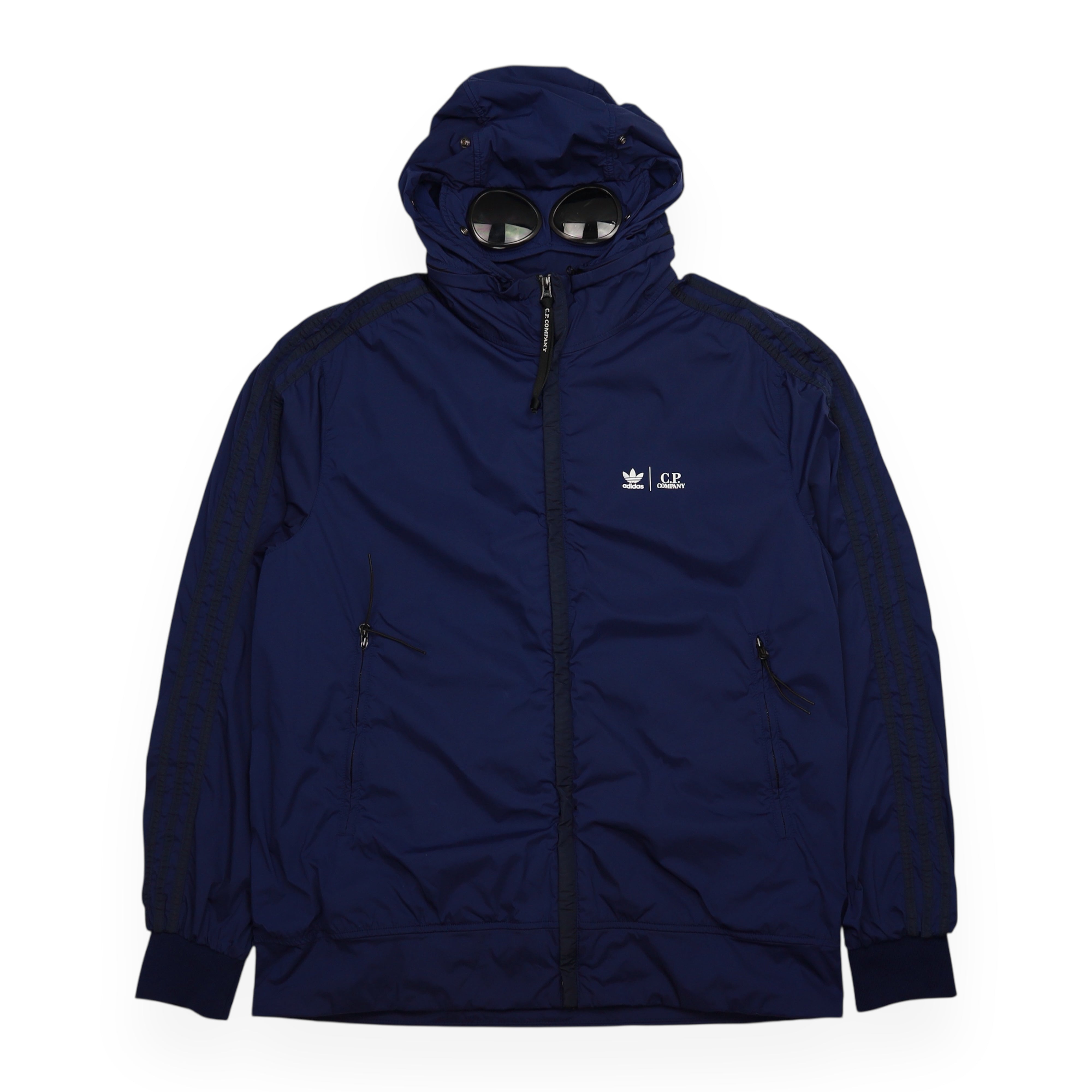 Large Blue CP Company x Adidas Nycra Goggle Jacket Street Garms