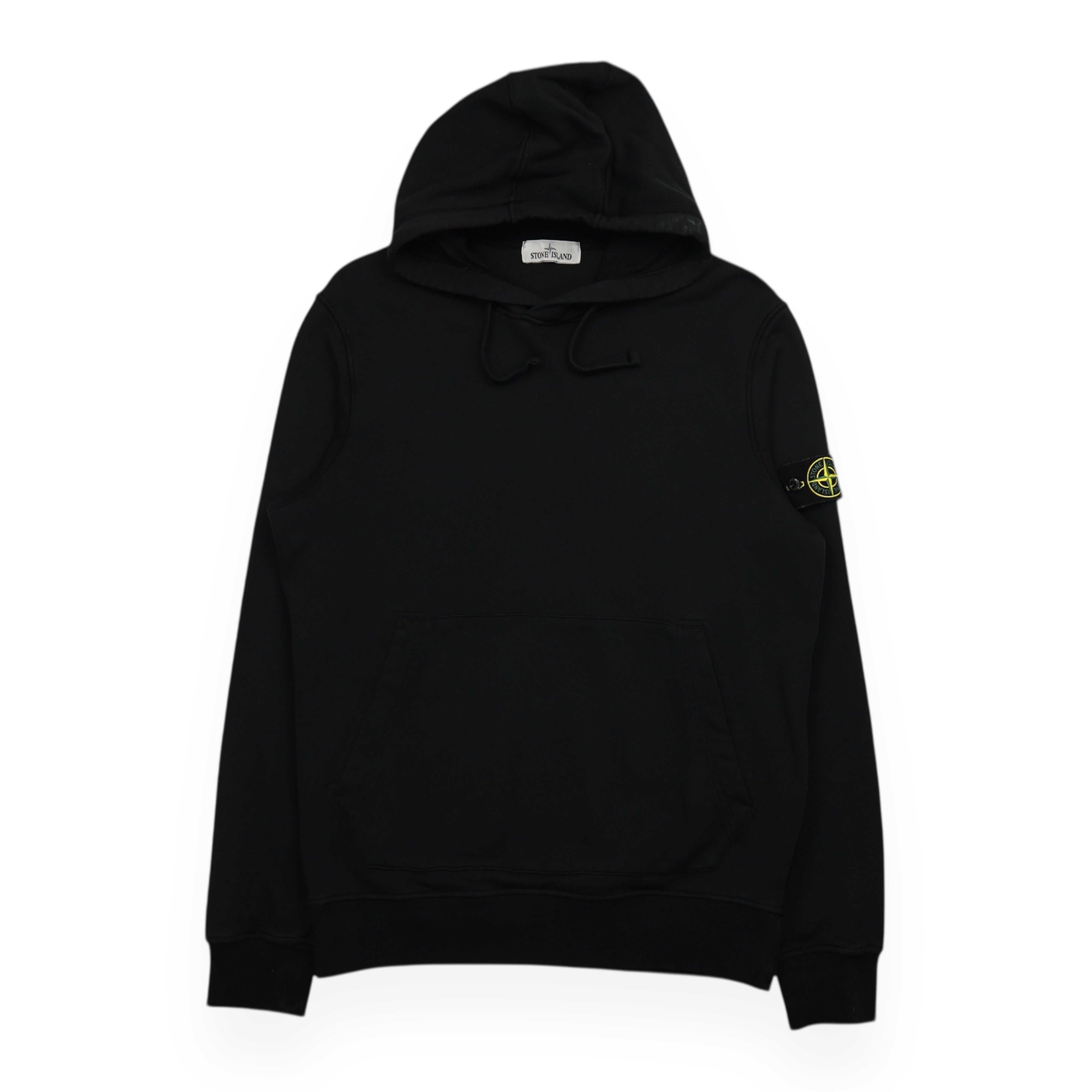 Large Black Stone Island A/W 22 Garment Dyed Popover Hoodie