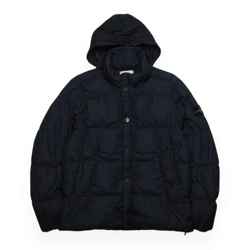 Stone Island A/W 15 Hooded Crinkle Reps Puffer Jacket in Black, front