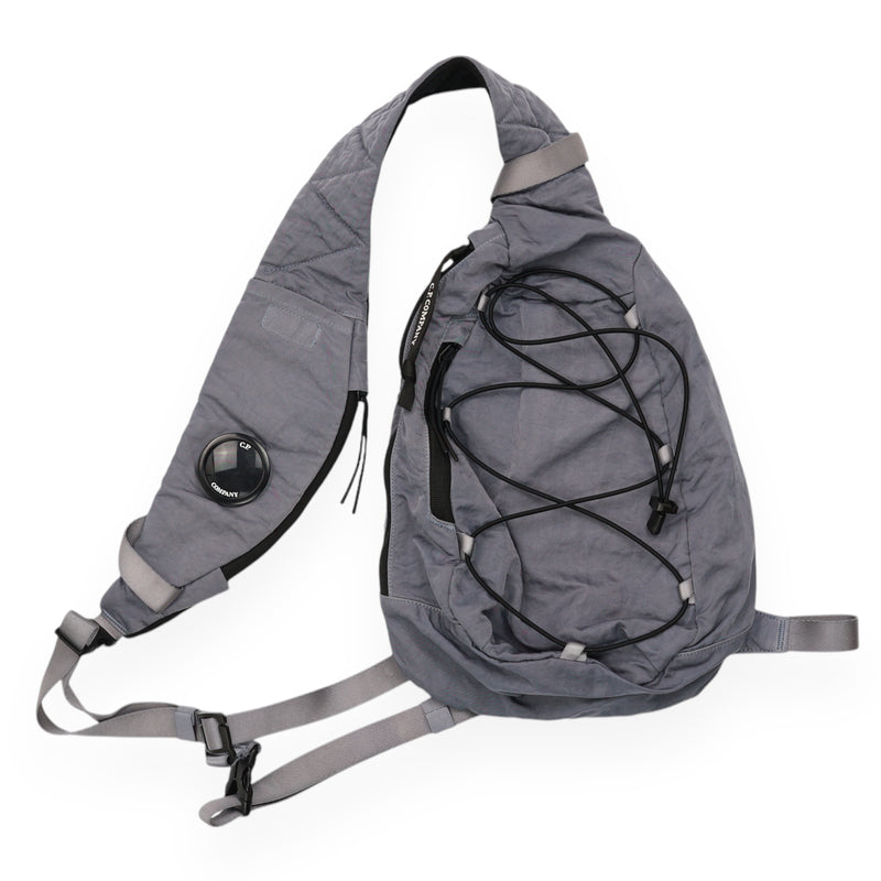 C.P. Company Nylon B Crossbody Bag in Grey Blue, front