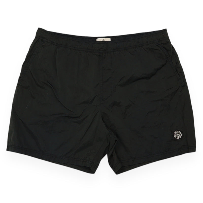 Stone Island S/S 22 Nylon Metal Swim Shorts in Black, front