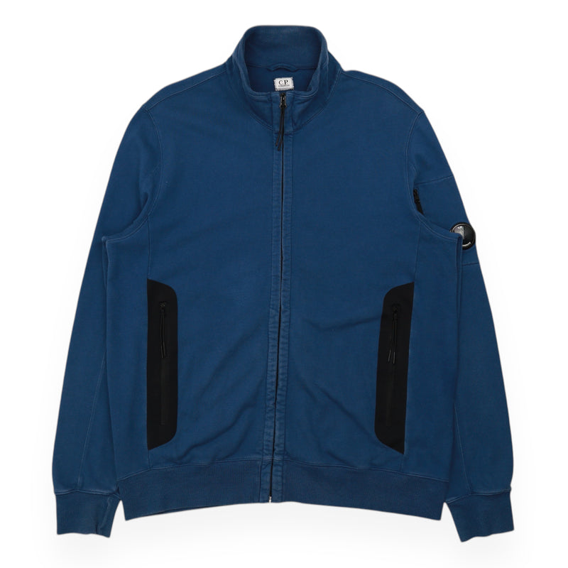 C.P. Company Heavy Jersey Lens Track Top Sweatshirt in Navy, front