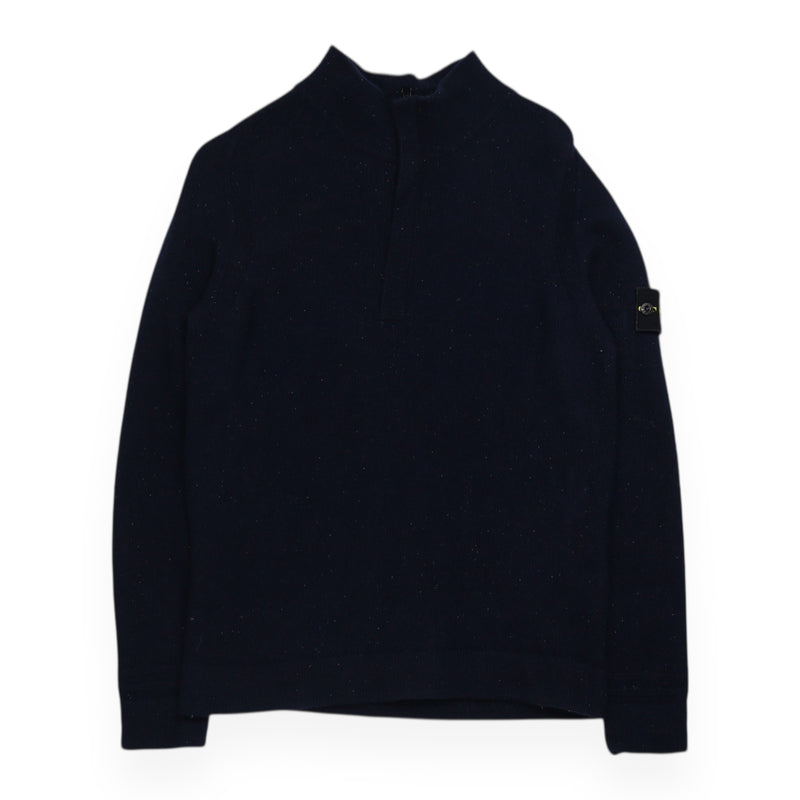 Stone Island A/W 18 Lambswool Half Zip Jumper in Navy, front
