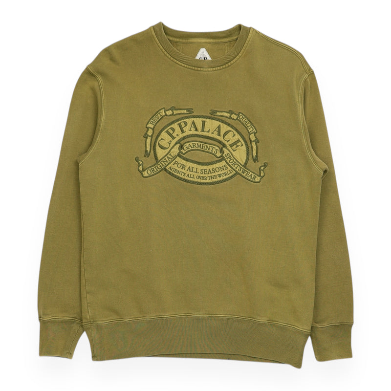 C.P. Company x Palace Overdyed Sweatshirt in Green, front