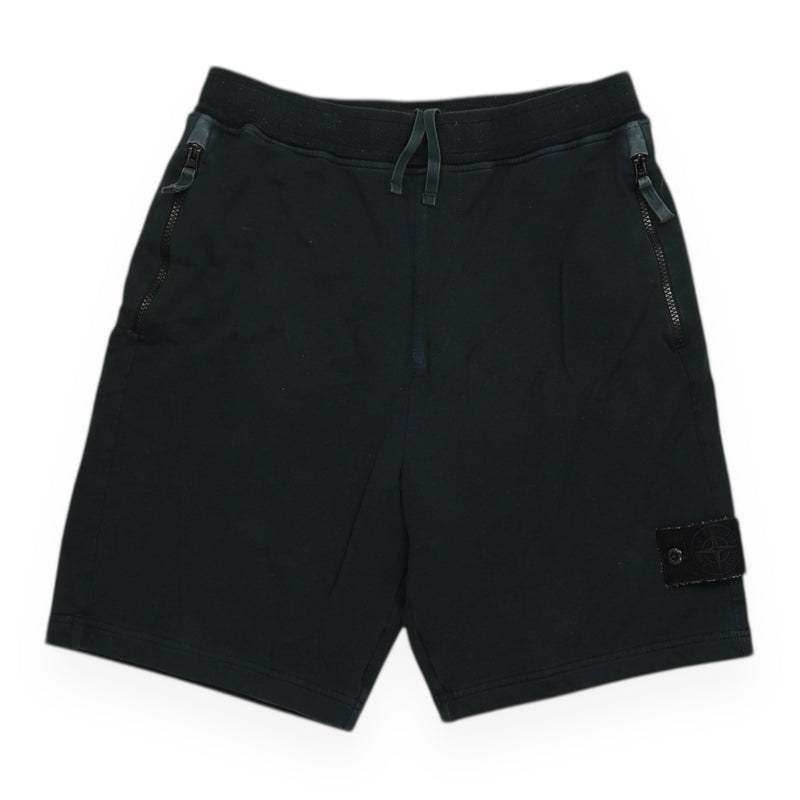 Stone Island S/S 22 Ghost Fleece Shorts in Black, front