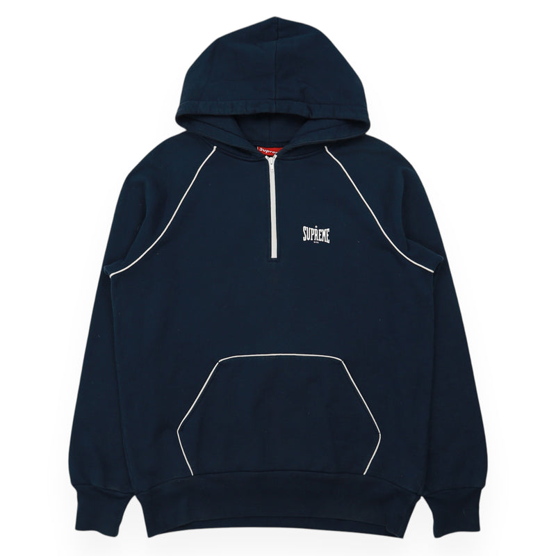 Supreme Everlast Half Zip Hoodie in Navy, front