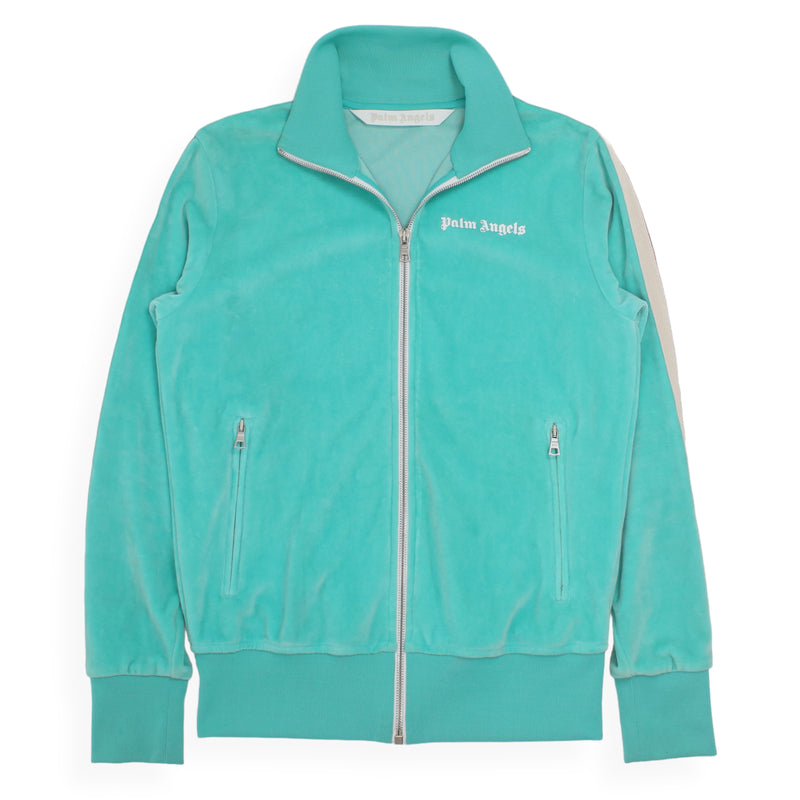 Palm Angels Chenille Track Jacket in Blue, front