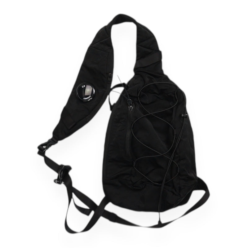 C.P. Company Cross Body Lens Sling Bag in Black, front