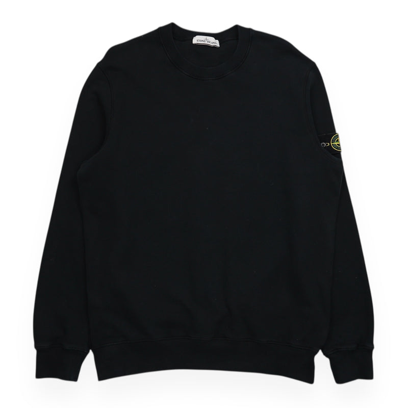 Stone Island A/W 21 Garment Dyed Crewneck Sweatshirt in Black, front