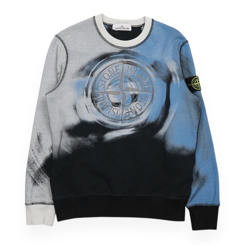 Stone Island A/W 22 Motion Saturation Crewneck Sweatshirt in Blue, front