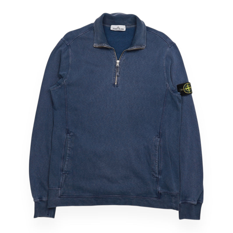 Stone Island A/W 17 Half Zip Sweatshirt in Blue, front