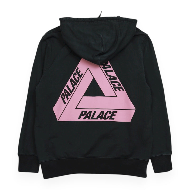 Palace Tri-Puff Print Zip Up Hoodie in Black, front