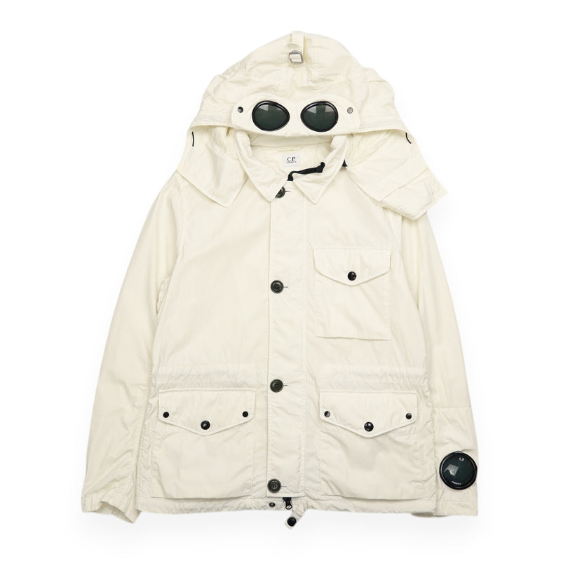 C.P. Company 50.3 Mille Miglia Goggle Jacket in White, front