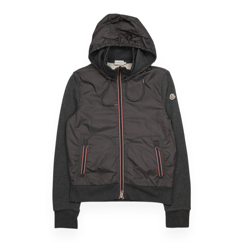 Moncler Maglia Cardigan Hooded Jacket in Grey, front