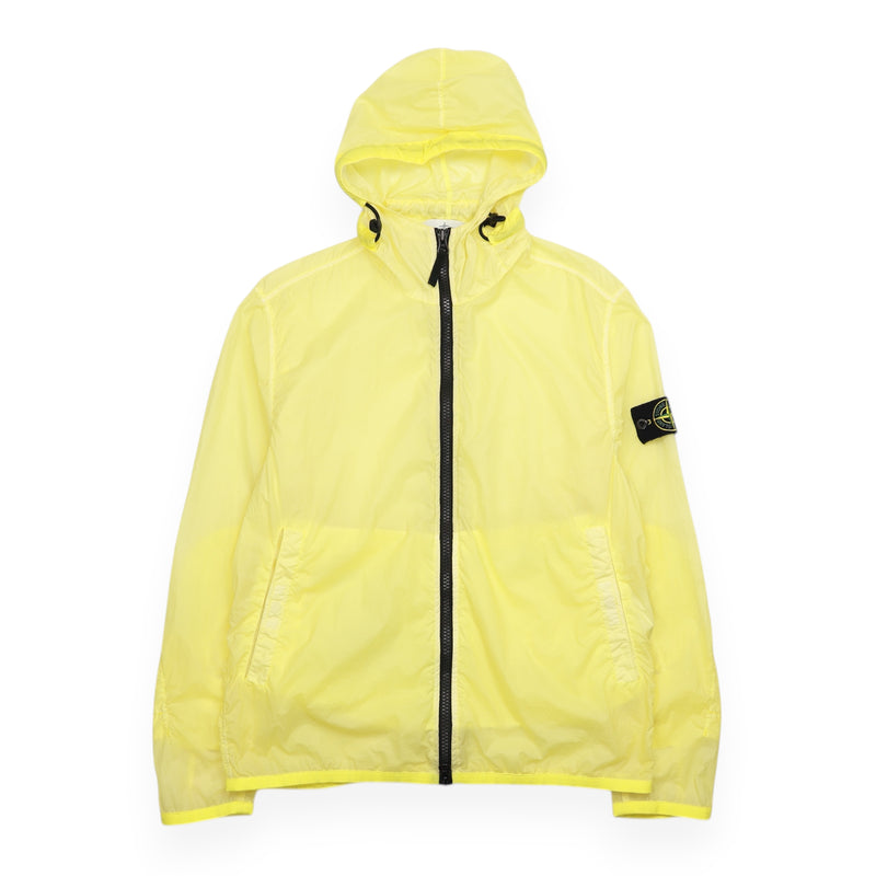 Stone Island S/S 19 Lamy Velour Hooded Jacket in Yellow, front