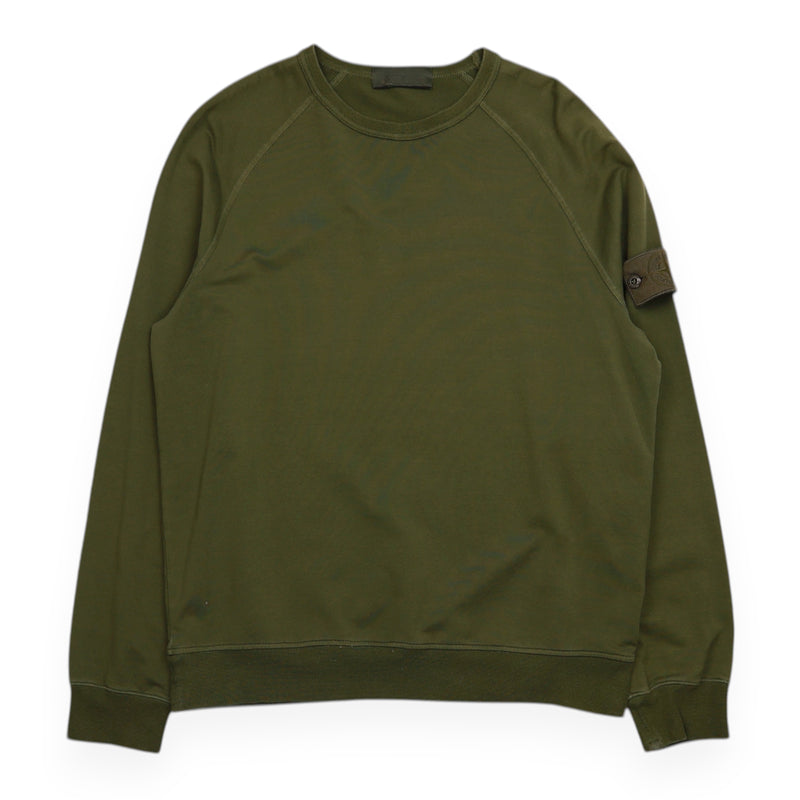 Stone Island S/S 21 Ghost Crewneck Sweatshirt in Khaki Green, front