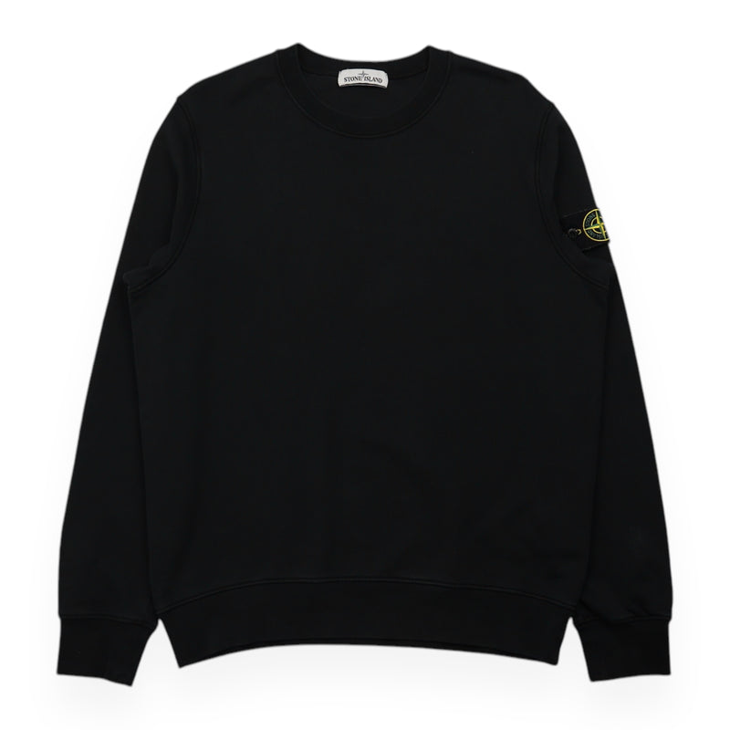 Stone Island A/W 22 Brushed Cotton Sweatshirt in Black, front