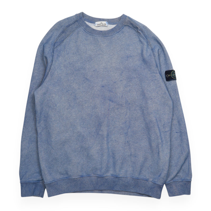 Stone Island A/W 20 Dust Colour Crewneck Jumper in Blue, front