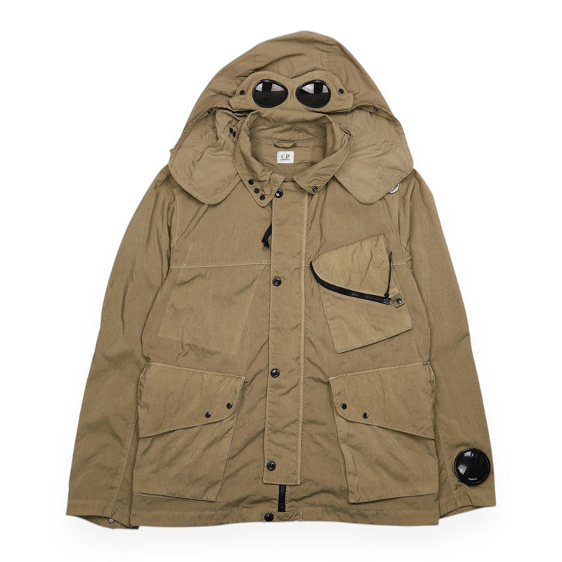 C.P. Company Quartz Goggle Jacket in Brown, front