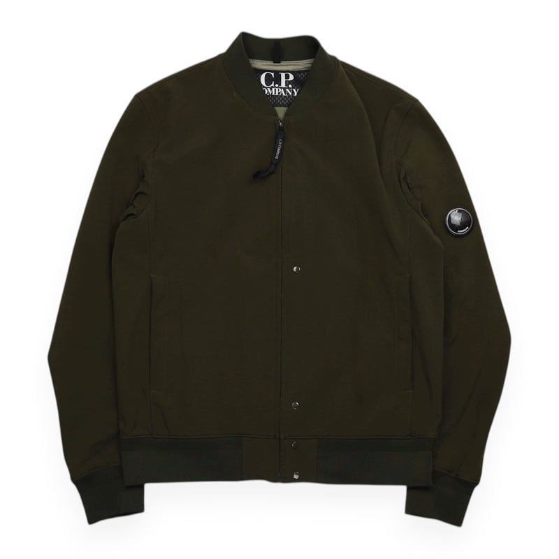 C.P. Company Shell Bomber Lens Jacket in Khaki Green, front