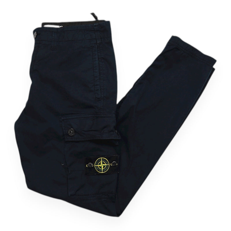 Stone Island A/W 22 Single Pocket Gabardine Cargo Pants in Navy, front