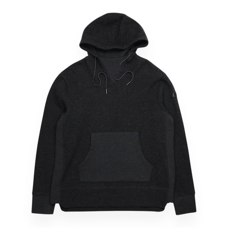 Moncler Black Label Wool Maglia Hoodie in Grey, front