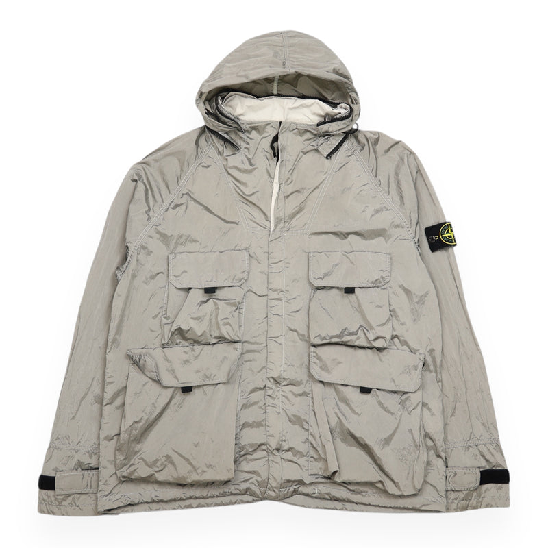 Stone Island S/S 16 Nylon Metal Watro Hooded Jacket in Grey, front