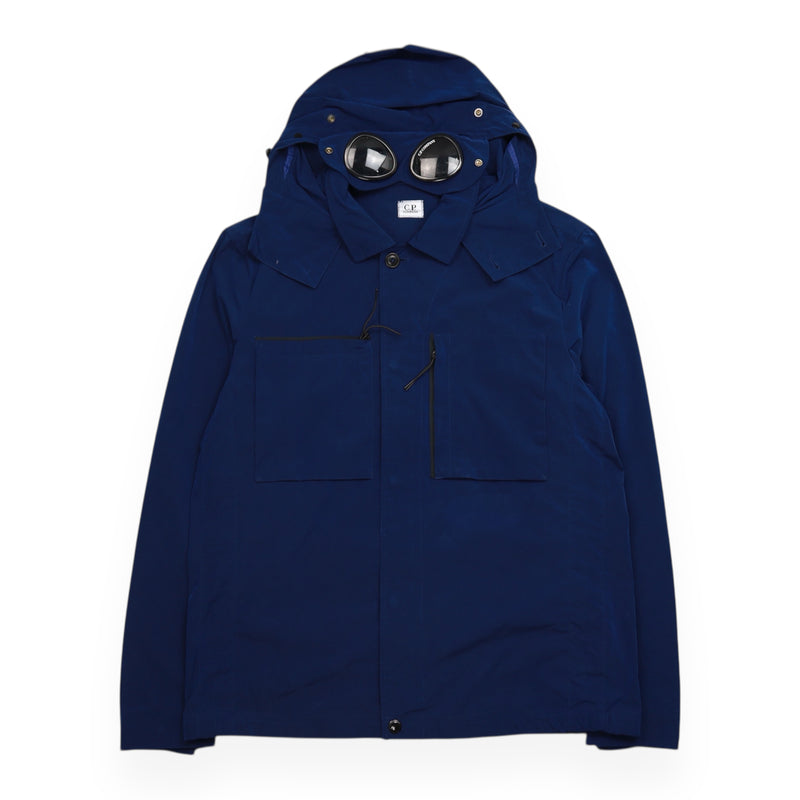 C.P. Company A/W 19 Microfiber Goggle Lightweight Jacket in Navy, front