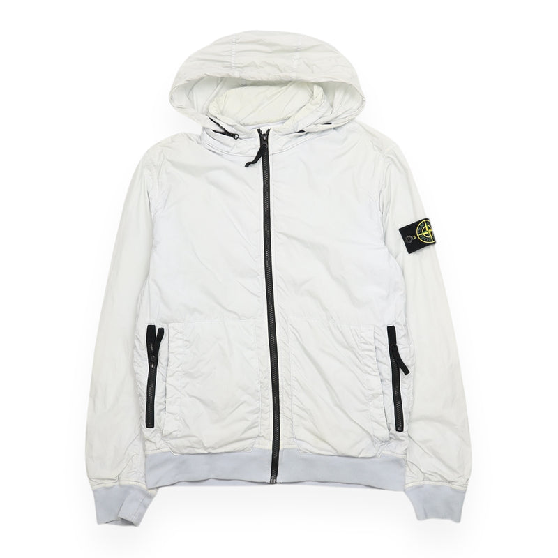Stone Island S/S 20 Crinkle Reps NY Bomber Jacket in Baby Blue, front
