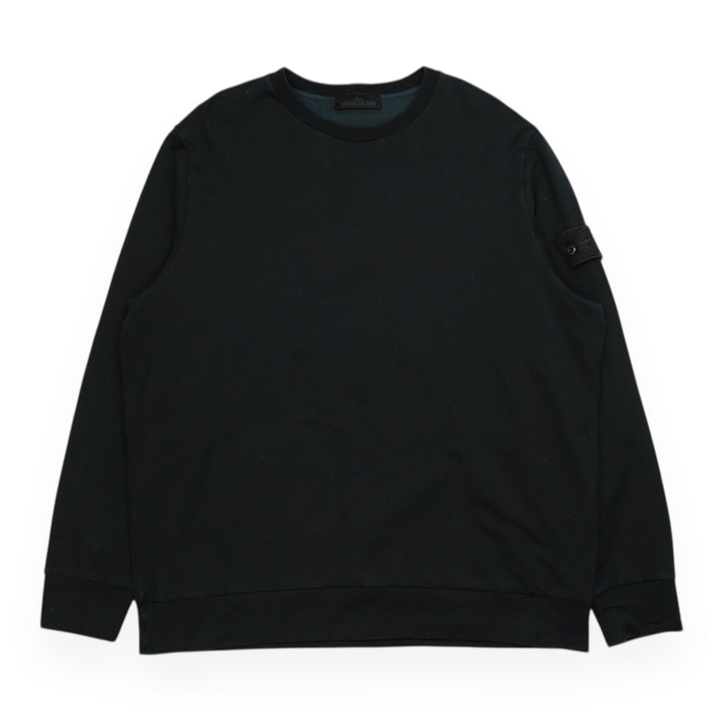 Stone Island S/S 22 Ghost Stretch Crewneck Sweatshirt in Black, front