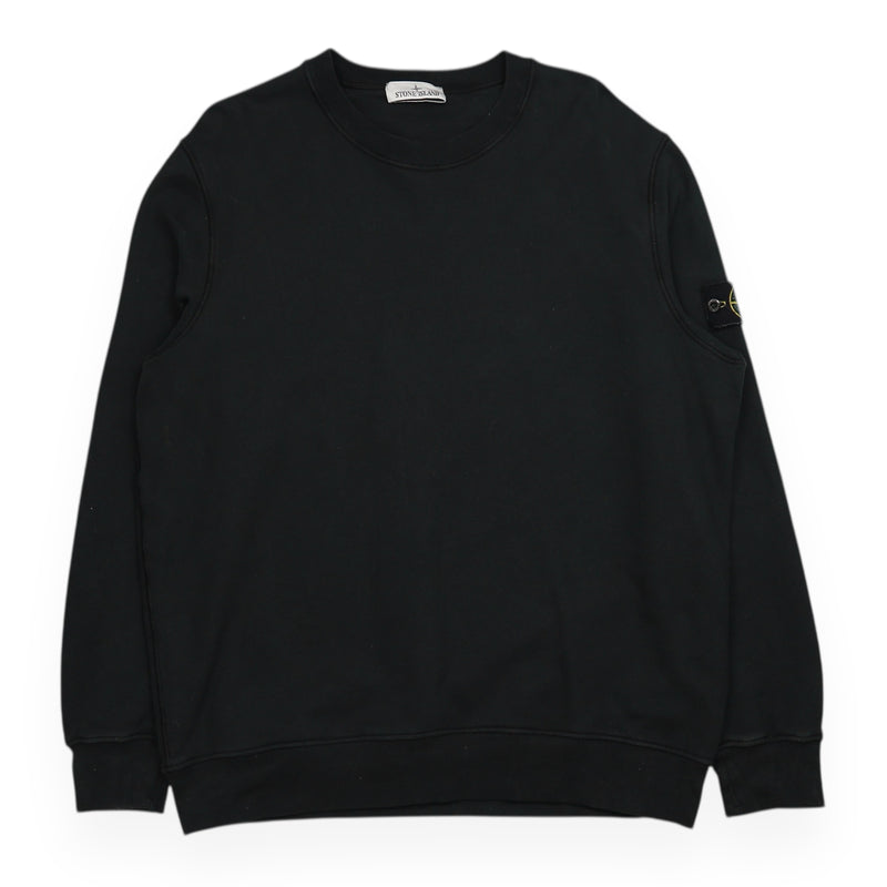 Stone Island A/W 22 Brushed Cotton Sweatshirt in Black, front