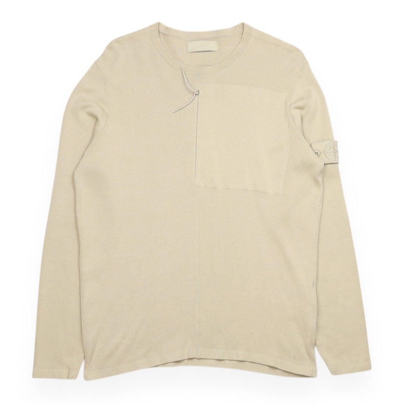Stone Island A/W 18 Ghost Cotton Crewneck Jumper in Khaki, front