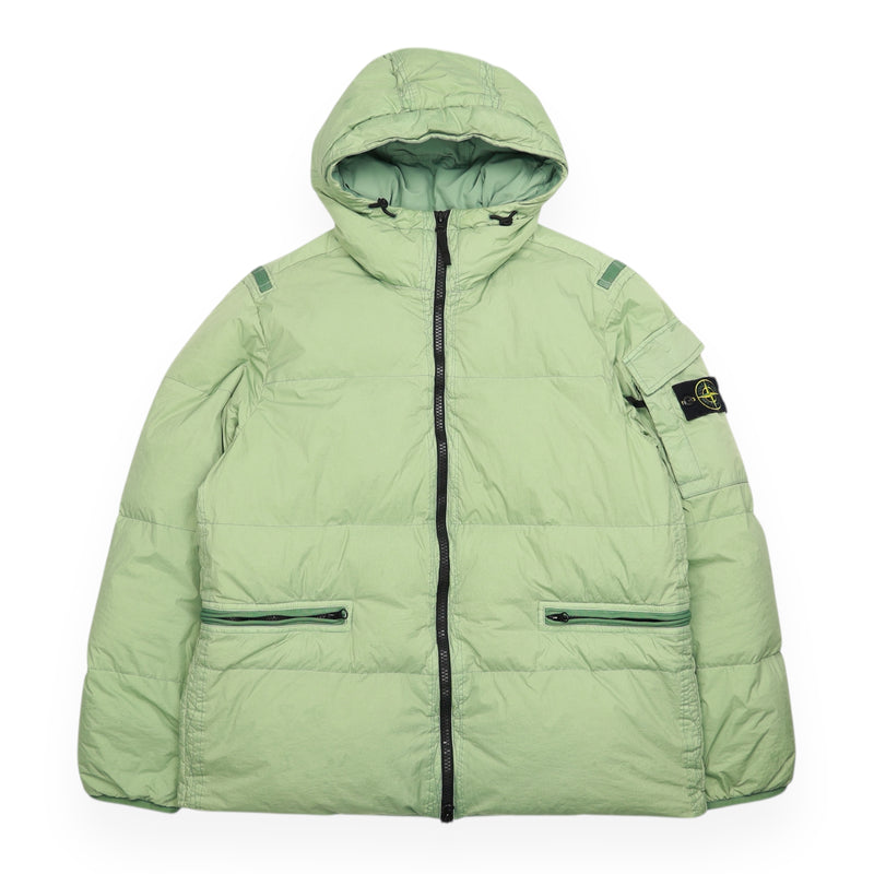 Stone Island A/W 22 Crinkle Reps R-NY Down Puffer Jacket in Sage, front