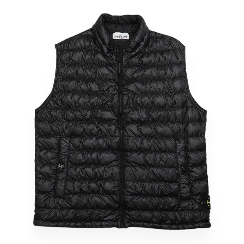 Stone Island S/S 16 Garment Dyed Down Gilet in Black, front