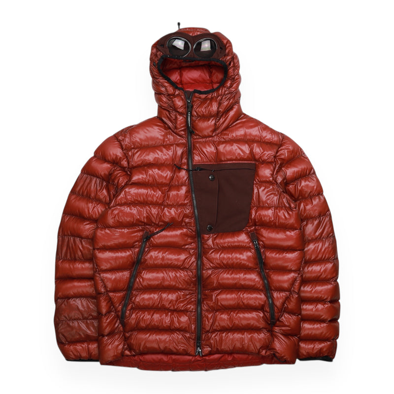 C.P. Company D.D. Shell Hooded Goggle Down Jacket in Red, front