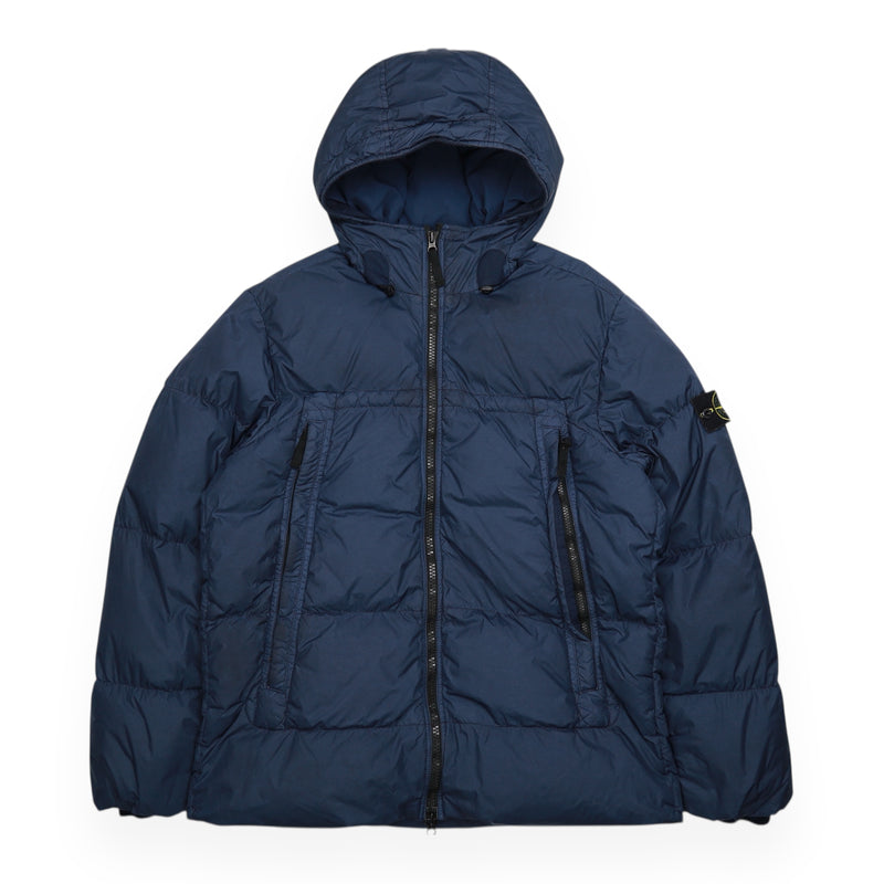 Stone Island A/W 20 Garment Dyed Crinkle Reps NY Down Jacket in Navy, front