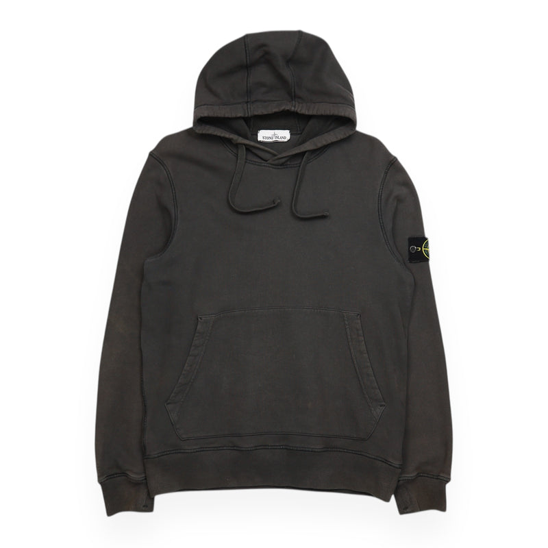 Stone Island A/W 20 Garment Dyed Hoodie in Charcoal Grey, front