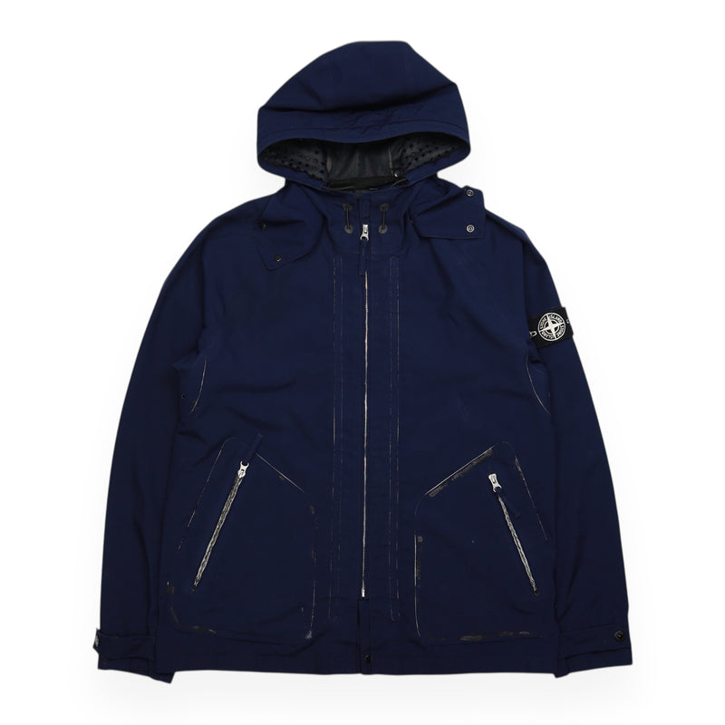 Stone Island S/S 16 Tank Shield Multi Layer Hooded Jacket in Navy, front
