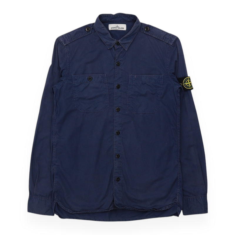 Stone Island A/W 14 Button Up Overshirt in Navy, front