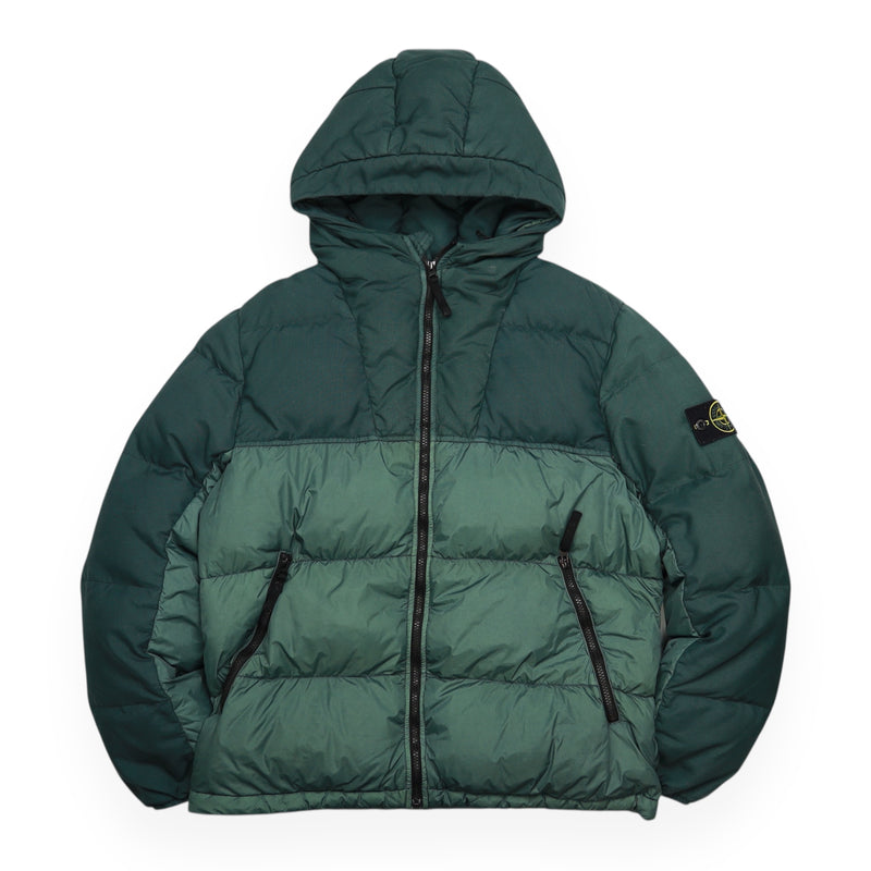 Stone Island A/W 13 Crinkle NY Down Puffer Jacket in Green, front