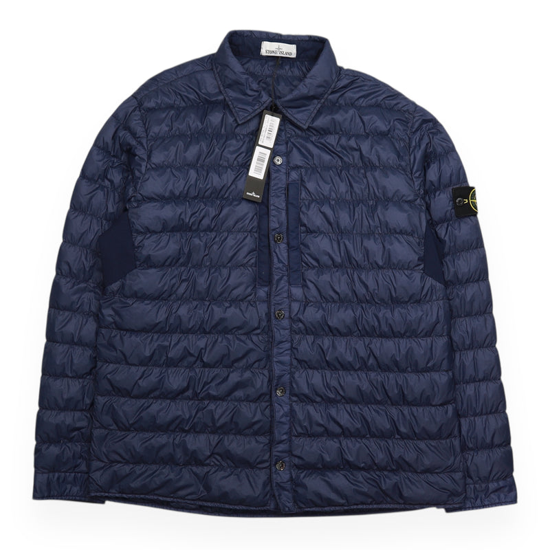 Stone Island S/S 18 Garment Dyed Micro Yarn Puffer Jacket in Navy, front