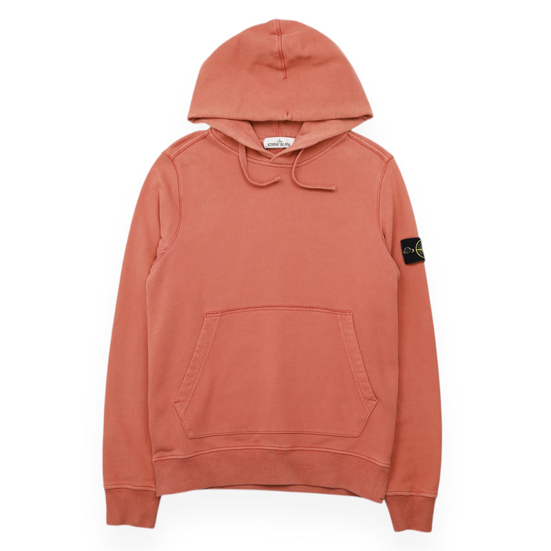 Stone Island A/W 20 Garment Dyed Hoodie in Coral, front