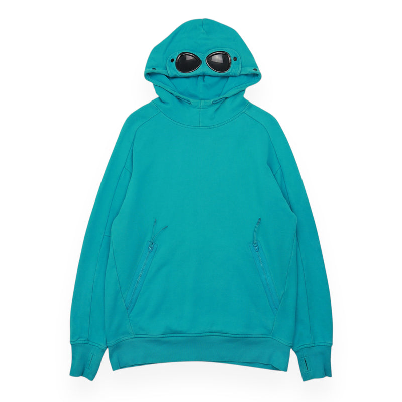 C.P. Company Goggle Hoodie in Blue, front