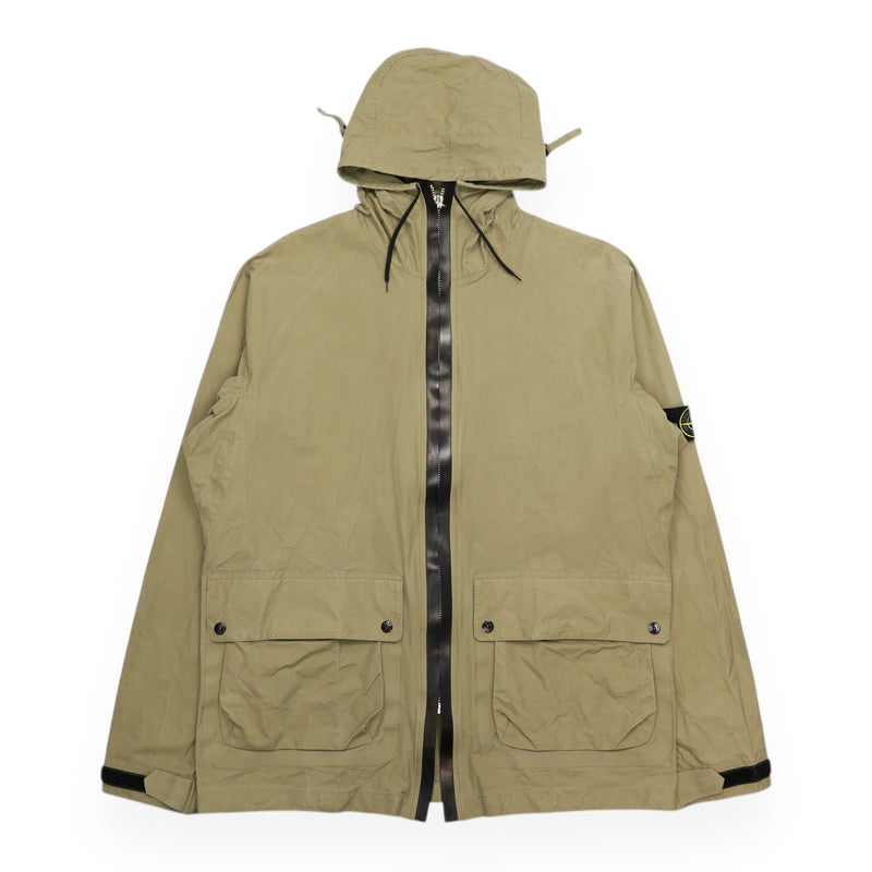 Stone Island S/S 04 Hooded Parka Jacket in Khaki Green, front