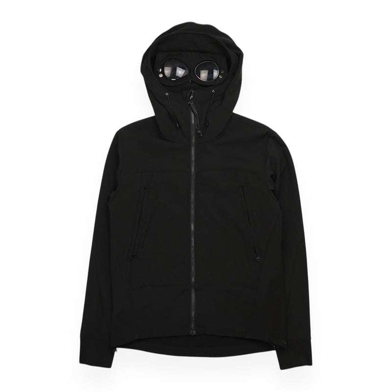 C.P. Company A/W 15 Soft Shell Goggle Jacket in Black, front