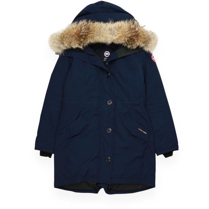 Canada Goose Rossclair Hooded Parka Jacket in Navy, front