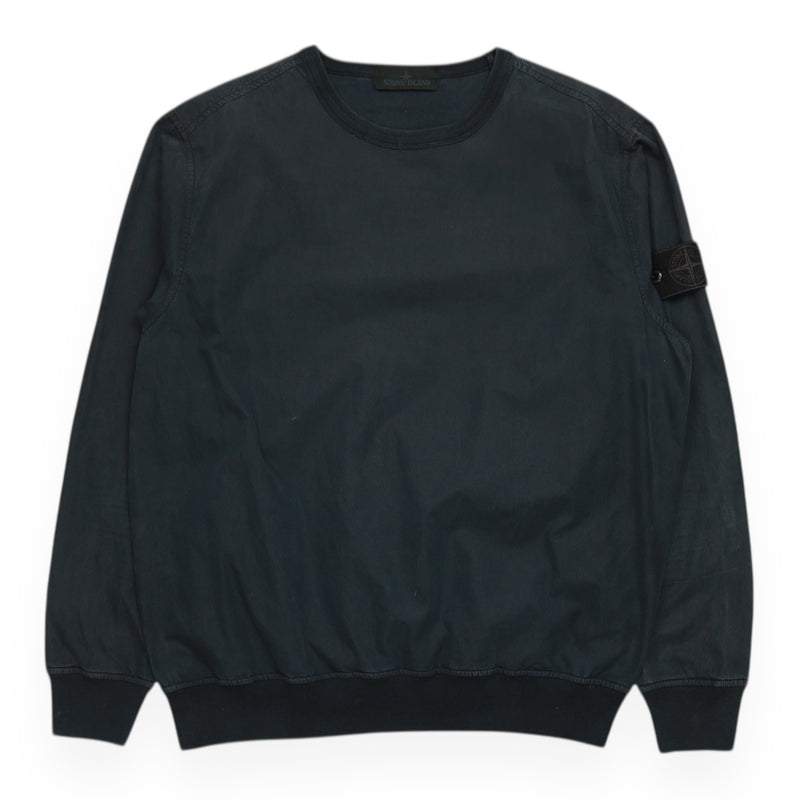 Stone Island S/S 19 Ghost Resin Cotton Jumper in Navy, front