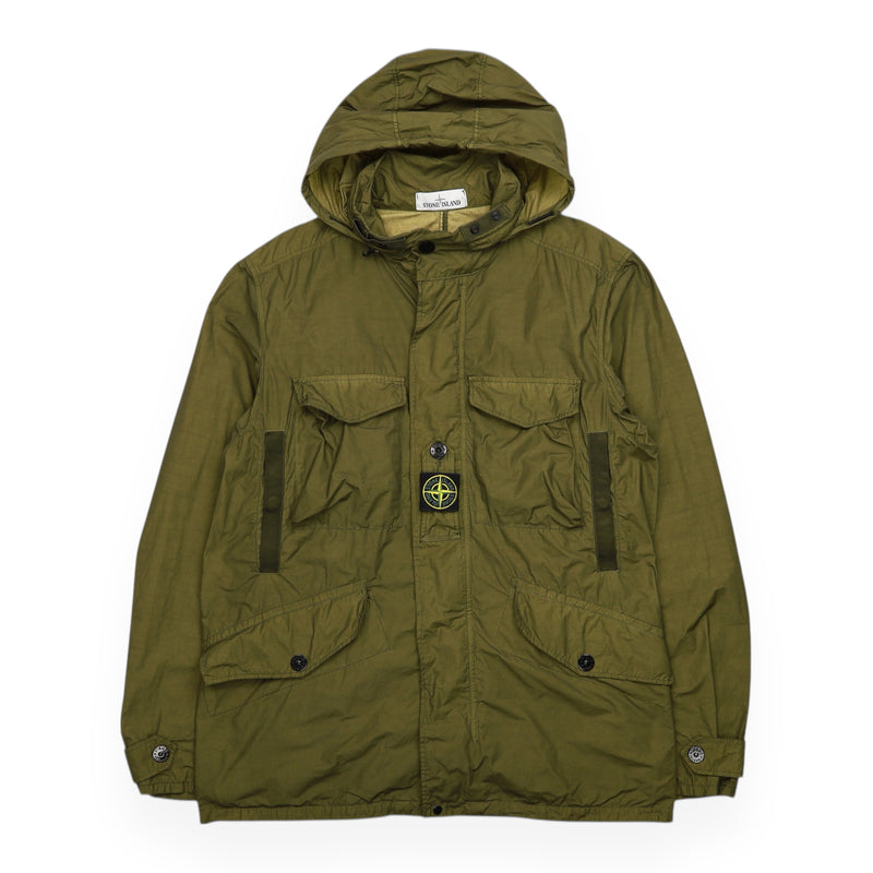 Stone Island S/S 21 Naslan Light Watro Field Jacket in Green, front