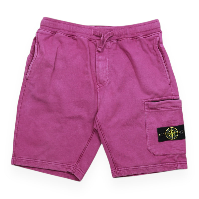Stone Island A/W 21 Cotton Jersey Cargo Shorts in Purple, front