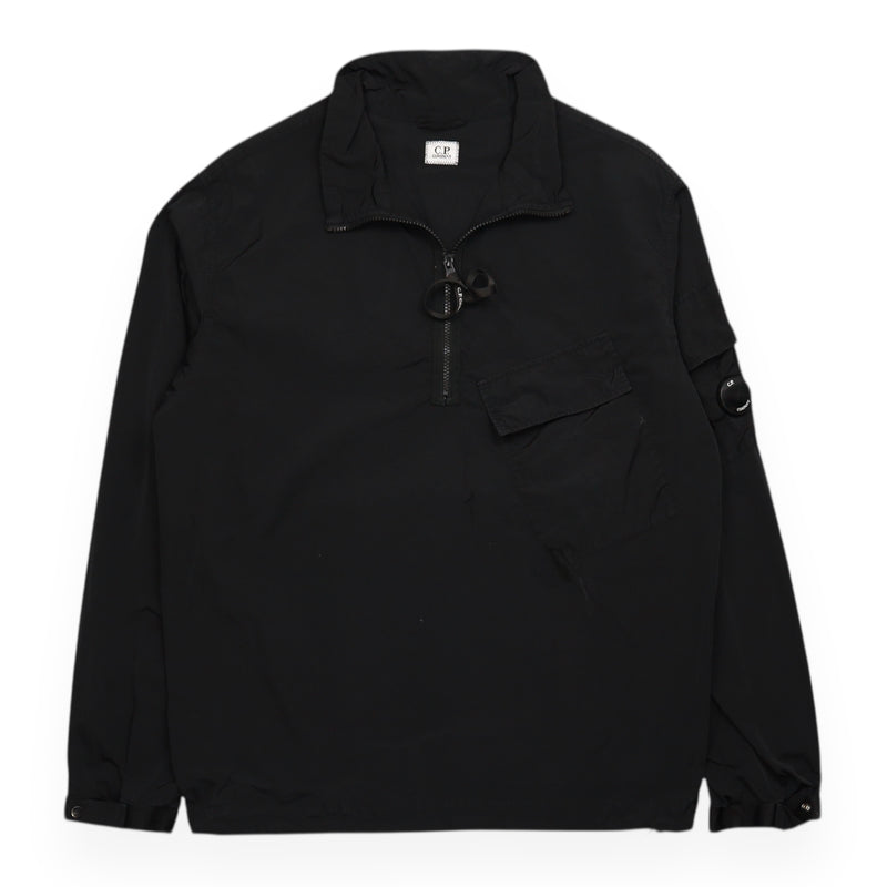 C.P. Company Chrome Quarter Zip Lens Smock Overshirt in Black, front